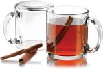 Pack of 2 Clear Glass Coffee Mugs – 13 oz Heavy-Duty Thick-Walled Cups for Hot Beverages – Durable, Elegant, Heat-Resistant Glassware for Coffee, Tea, Lattes, and More