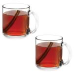 Pack of 2 Clear Glass Coffee Mugs – 13 oz Heavy-Duty Thick-Walled Cups for Hot Beverages – Durable, Elegant, Heat-Resistant Glassware for Coffee, Tea, Lattes, and More