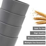 ejonirinjonir EI 8pcs Dark Grey Wheat Straw Cups,Unbreakable Plastic Reusable Cups,Plastic Tumbler Cups for Kitchen,Dishwasher Safe Water Glasses for Water, Coffee, Juice, Tea