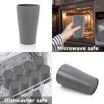 ejonirinjonir EI 8pcs Dark Grey Wheat Straw Cups,Unbreakable Plastic Reusable Cups,Plastic Tumbler Cups for Kitchen,Dishwasher Safe Water Glasses for Water, Coffee, Juice, Tea