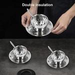TOPINCN Coffee Cup Set, 3PCS/Set Insulated Stainless Steel Double Walled Mugs Milk Tea Cup with Saucer Spoon Set(180ml)