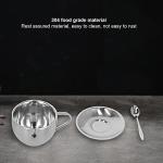 TOPINCN Coffee Cup Set, 3PCS/Set Insulated Stainless Steel Double Walled Mugs Milk Tea Cup with Saucer Spoon Set(180ml)