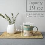 Bosmarlin Ceramic Coffee Mug Set of 4, 19 Oz, Coffee Cups with Big Handle, Microwave Safe, Unique Reactive Glaze (Multicolor)