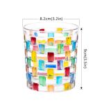 Toptime Tealight Candle Holder, Stained Glass Votive Candle Holder with Woven Pattern, Romantic Mosaic Tea Light Holder Cup for Table Centerpieces, Christmas, Birthday Party, Home Decor