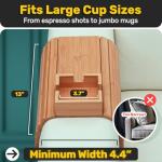 Bamboo Couch Cup Holder for Drink & Snack, Couch Arm Table & Couch Armrest Tray with Couch Cup Holder Tray Table for Couch, Recliner, or Loveseat
