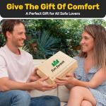 Bamboo Couch Cup Holder for Drink & Snack, Couch Arm Table & Couch Armrest Tray with Couch Cup Holder Tray Table for Couch, Recliner, or Loveseat