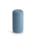 Fellow 12 oz Carter Move Travel Mug - Vacuum-Insulated Stainless Steel Travel Coffee Mug - Coffee Tumbler with Ceramic Interior and Splash Guard - Hazy Blue