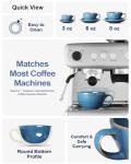 LE TAUCI 6 oz Cappuccino Cups with Saucers, Ceramic Coffee Cup for Au Lait, Double shot, Latte, Cafe Mocha, Tea - Set of 4, Ceylon Blue