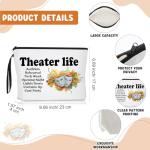 Didaey 3 Pcs Musical Theater Gifts for Women Funny Theatre Lover Gifts Theatre Makeup Bag Theater Life Cosmetic Bag 11.2 oz Coffee Mug Mask Keychain for Actors Actress