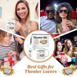 Didaey 3 Pcs Musical Theater Gifts for Women Funny Theatre Lover Gifts Theatre Makeup Bag Theater Life Cosmetic Bag 11.2 oz Coffee Mug Mask Keychain for Actors Actress
