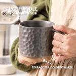 Nihow Ceramic Coffee Mug Set of 4, 16OZ Stackable Coffee Mug Set with Stainless Stand,Large Cup Set for Cappuccino,Tea,Hot/Cold Drinks,Dishwasher & Microwave Safe,Mixing Color