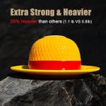 shiningsoul 4 PCS OP Anime Novelty Straw Hat Ceramic Coffee Mug Set - Lufffffy Hat 3D Mug with Saucer, Engraved Spoon & Enamel Pin, Collectible Tea/Coffee Accessories for Drinkware Anime Gift