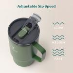 REDUCE 18 oz Hot1 Stainless Steel Insulated Mug with Temperature Adjusting Lid - Dual-Wall Vacuum, Cupholder Friendly - Keeps Drinks Hot for 6 Hours - Ideal for Coffee, Tea & Other - Sage