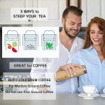 17 oz-Bambuood Premium Vacuum Insulated Stainless Steel Bamboo Tumbler - Leak Proof Bamboo Tumbler Thermos for Loose Leaf Tea, Coffee & Fruit-Infused Drinks - Keeps Cold 24/Hot 12 Hrs.