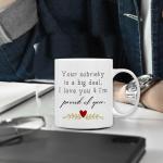 QASHWEY Sobriety Gifts for Women Men Coffee Mug, Sober Gifts Coffee Mugs, Inspirational Sober Tea Cup Gift for Women Men, Your Sobriety is a Deal I Love You and I Proud of You Coffee Cups Ceramic11oz