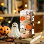 Coolife Halloween Pumpkin Ghost Skull Fall Cup - 16 oz Pumpkins Fall Mug, Iced Coffee Glass Tumbler, Spooky Glass Cups w/Lids Straws, Goth Spooky Gifts for Her, Halloween Gifts for Women Teen