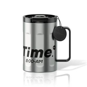 Sidagar+ 18 OZ z Stainless Steel Insulated Coffee Mug with Handle and Lid, Double Wall Vacuum Travel Mug, Tumbler Cup with Sliding Lid, Resuable Insulated Coffee Tumbler, Silver