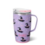 Swig Life 18oz Travel Mug, Halloween Insulated Tumbler with Handle and Lid, Travel Coffee Mug, Cup Holder Friendly, Stainless Steel 18 oz Tumbler, Reusable Insulated with Lid (Spellbound)