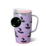Swig Life 18oz Travel Mug, Halloween Insulated Tumbler with Handle and Lid, Travel Coffee Mug, Cup Holder Friendly, Stainless Steel 18 oz Tumbler, Reusable Insulated with Lid (Spellbound)