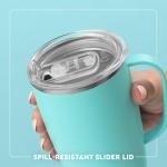 Swig Life 18oz Travel Mug, Insulated Tumbler with Handle and Lid, Cup Holder Friendly, Dishwasher Safe, Stainless Steel, Travel Coffee Cup (Aqua)