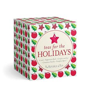 The Republic of Tea – Holiday Teas Assortment, 24 Individually-Wrapped Tea Bag Samples | Peppermint, Cinnamon, Vanilla, Pumpkin Spice