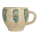Creative Co-Op 12 oz. Geometric Stoneware Mug, Green and Blue, Set of 3