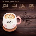 Bgbg Cute Cat Mug, Novelty Ceramic Coffee Tea Milk Cup with Lovely Kitty Lid, Kawaii Claw Spoon, Anime Coaster, Novelty Things Birthday Christmas Gift for Cat Lovers Women Her, 14 oz, White
