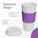 Copco Acadia 16 oz Reusable To-Go Travel Mug - BPA-Free Insulated Coffee Cup with Double-Wall Insulation, Spill-Proof Lid & Non-Slip Rubber Grip - Microwave & Dishwasher Safe (Lilac)
