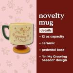 ban.do Novelty Ceramic Mug, 10 Ounce Coffee and Tea Cup with Handle, Vintage Inspired Mug (In My Growing Season)