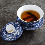 Jingdezhen Chinese Gaiwan Handmade 6oz/170ml China Blue and White Porcelain Gaiwan Kungfu Teacup Traditional Chinese Teaware Tea Set