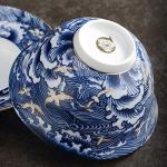 Jingdezhen Chinese Gaiwan Handmade 6oz/170ml China Blue and White Porcelain Gaiwan Kungfu Teacup Traditional Chinese Teaware Tea Set