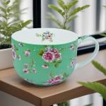 LJIMICAORO Large 24oz Coffee Cups Soup Mugs with Handles Traditional Large Cup Large Bone China Coffee Mugs Cup for Soups Cereals