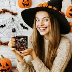 Hyturtle Personalized Halloween Black Cat Mug - Black Cat Gifts For Women Lover - Pet Spooky Season Gifts For Her Lover - Halloween Decor For Birthday - Custom Name Coffee Cup Ceramic Mug 11 Oz 15 Oz