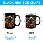 Hyturtle Personalized Halloween Black Cat Mug - Black Cat Gifts For Women Lover - Pet Spooky Season Gifts For Her Lover - Halloween Decor For Birthday - Custom Name Coffee Cup Ceramic Mug 11 Oz 15 Oz