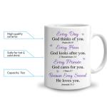 Hyturtle Personalized Christian Mug - Religious Christian Gifts For Women - Encouragement Religious Gifts For Mom Her - Bible Verse Present Decor - Custom Name Coffee Cup Ceramic Mug 11 oz 15 oz