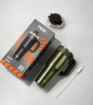 TKK 40 oz Tumblers with Handle and Straw, Ceramic Coating Insulated Bottle 100% Leakproof Travel Mug for Water, Iced Tea or Coffee, Smoothie, Cup Holder Friendly Base, Olive Green