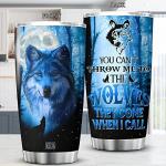 KOIXA Wolf Coffee Cup Tumbler With Lid - 20oz Travel Mug - Wildlife Animal Theme - Perfect For Wolf Lovers - Birthday Gifts For Men