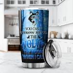 KOIXA Wolf Coffee Cup Tumbler With Lid - 20oz Travel Mug - Wildlife Animal Theme - Perfect For Wolf Lovers - Birthday Gifts For Men