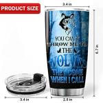 KOIXA Wolf Coffee Cup Tumbler With Lid - 20oz Travel Mug - Wildlife Animal Theme - Perfect For Wolf Lovers - Birthday Gifts For Men