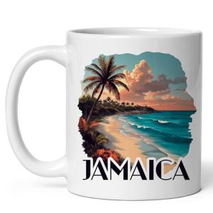 Jamaica Ceramic Coffee Mug 11oz Caribbean Reggae Culture – Tea Coffee Mug with Comfortable Grip – Unique Travel Gift Cup for Office or Home – Vibrant Long-Lasting Print ID44991