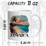 Jamaica Ceramic Coffee Mug 11oz Caribbean Reggae Culture – Tea Coffee Mug with Comfortable Grip – Unique Travel Gift Cup for Office or Home – Vibrant Long-Lasting Print ID44991