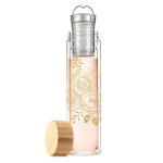 Pinky Up Blair Travel Infuser Mug, Double-Walled Glass, Stainless Steel Strainer, 16 Oz, Bouquet