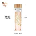 Pinky Up Blair Travel Infuser Mug, Double-Walled Glass, Stainless Steel Strainer, 16 Oz, Bouquet