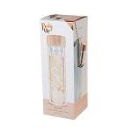 Pinky Up Blair Travel Infuser Mug, Double-Walled Glass, Stainless Steel Strainer, 16 Oz, Bouquet