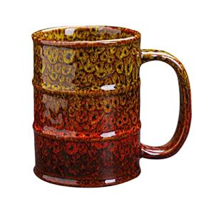 Yellow and Red 20 oz Ceramic Coffee Mugs - Large, Dishwasher and Microwave Safe for Office and Home