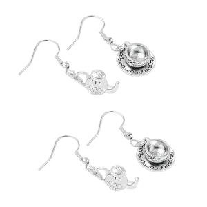 Ximimark 2 pair Vintage Tea Pot Tea Cup Pendant Earrings - Perfect for Parties and Valentine's Day Gifts