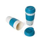 Copco 5237050 Reusable Set of 2 Insulated Double Wall Travel Mugs 16-ounce White/Teal