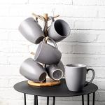 AmorArc 12 OZ Coffee Mugs, Matte Gray Coffee Cups with Large Handle for Man, Woman, Ceramic Coffee Mugs Set of 12 for Latte/Cappuccino/Cocoa/Milk, Dishwasher & Microwave Safe
