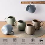 Ava Nord Ceramic Coffee Mugs Set of 6, 14oz - Modern Scandinavian Aesthetic Cup - Microwavable Stoneware Coffee Cups with Comfortable Handle - Tea Mug Set for Latte, Cappuccino, Soup - Mixed Neutrals