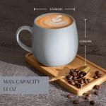 Ava Nord Ceramic Coffee Mugs Set of 6, 14oz - Modern Scandinavian Aesthetic Cup - Microwavable Stoneware Coffee Cups with Comfortable Handle - Tea Mug Set for Latte, Cappuccino, Soup - Mixed Neutrals
